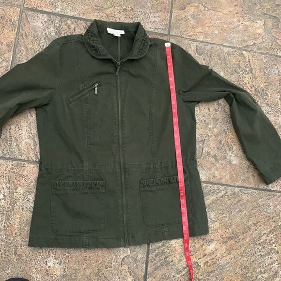 Coldwater Creek 4-6 Olive Green Zipper  Front Long Sleeve Pockets Woman’s Jacket - Picture 13 of 16